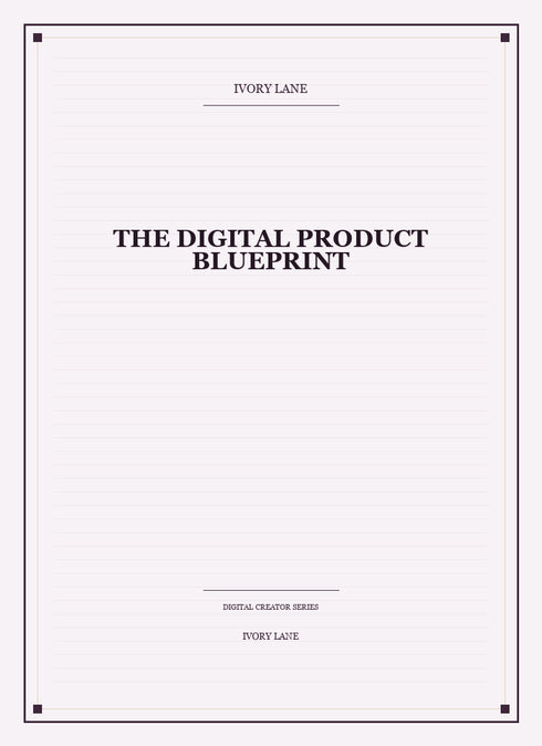 The Digital Product Blueprint