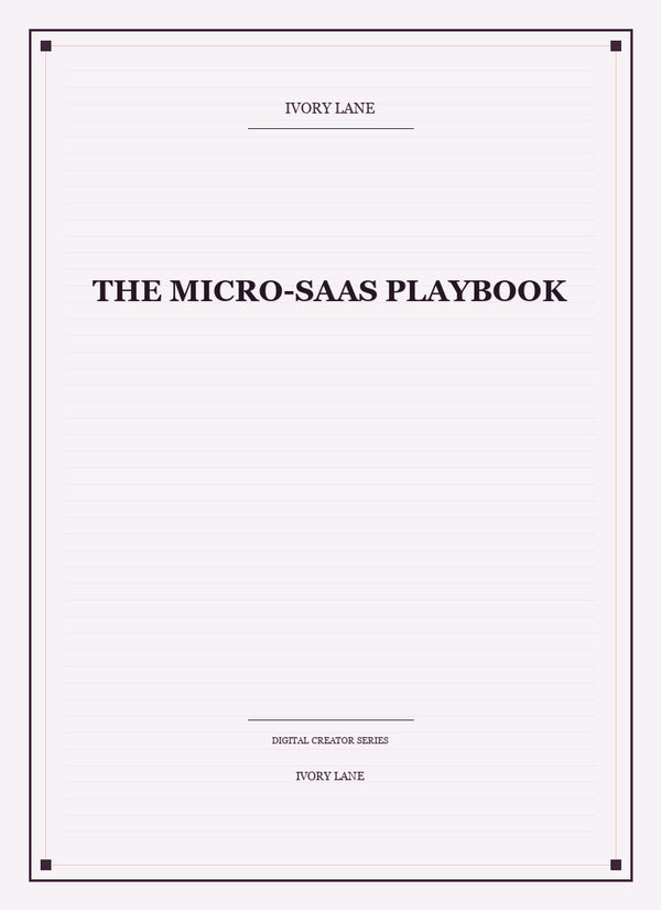 The Micro-SaaS Playbook