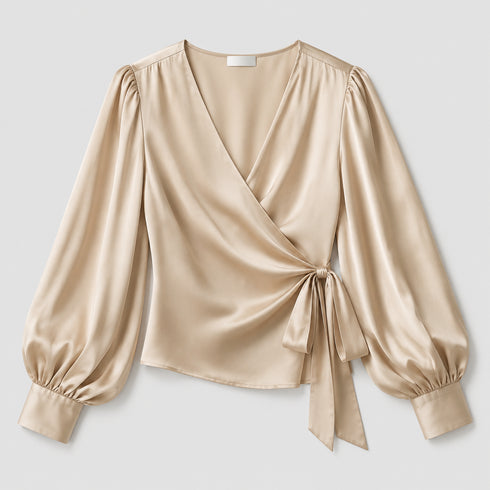 Beatrice Silk Wrap Blouse